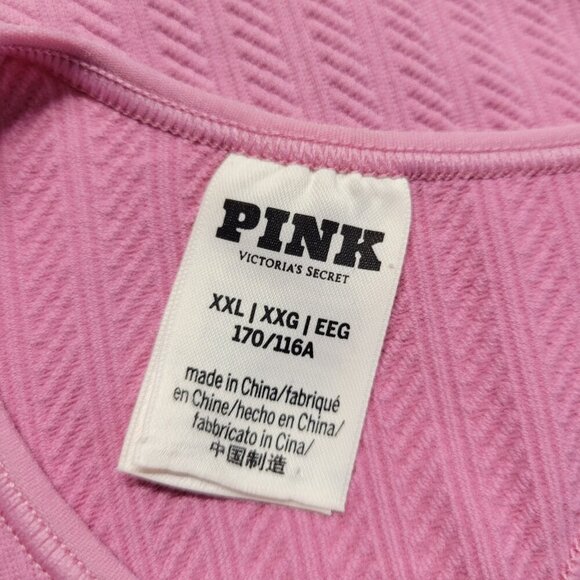 PINK Victoria's Secret XXL Bright Pink Open Back Yoga Workout Longsleeve T-Shirt - Picture 9 of 10